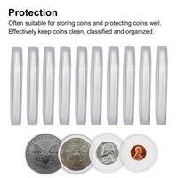 Capsules à pièces de monnaie de 20/25/30/35/40/46 mm avec joint en mousse de protection réglable, étui pour pièces de monnaie, fournitures pour la collection de pièces de monnaie