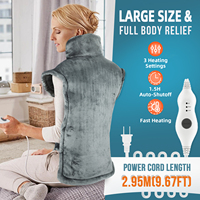 Fitease Customized Dark Gray 60*100cm Large Size Heating Blanket Washable Soft Flannel Full Body Relief Heated Shawl