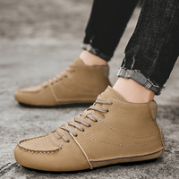 Bottines pour hommes taille 39-48 en similicuir souple à lacets, bottines Chukka décontractées, marron vert, chaussures plates antidérapantes pour hommes