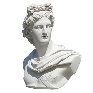 Buste Apollo en pierre de marbre décorative, bon marché, à la mode