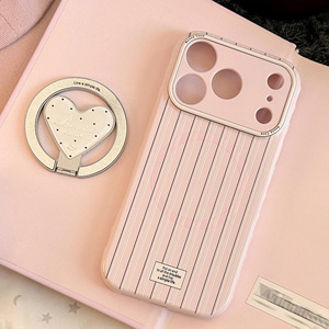 Custodia Protettiva Antiurto in TPU con Supporto Magnetico a Cuore a Righe <span class=keywords><strong>Rosa</strong></span> per <span class=keywords><strong>iPhone</strong></span> 17/16/15/<span class=keywords><strong>14</strong></span>/13/12 Pro Max Plus Air - Product Image 4