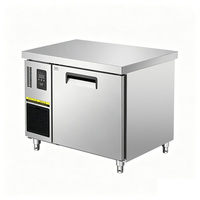 Refrigerador Comercial de Una Puerta, Congelador Bajo Mostrador, Congelador de Acero Inoxidable con Banco de Trabajo, Enfriador Comercial Bajo Mostrador