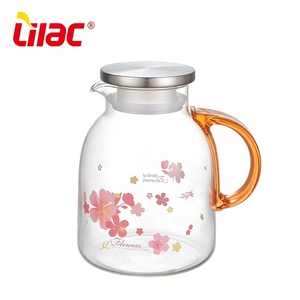 Lilac bsci LFGB 1500มล. 2000มล. เหยือกแก้วเครื่องดื่มชาเย็นขนาดใหญ่เหยือกแก้วที่มีฝาปิดและที่จับ - Product Image 1