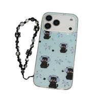 Étui de téléphone portable IMD TPU+PC pour 6 7 X XS 11 12 13 14 15 16 17 Pro Max Air, pochettes de téléphone avec bracelet chat pour Samsung S26