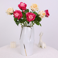 Rose artificielle à tige unique Dallisten en gros, 44 cm, fausse rose pour la décoration de table à la maison, arrangement floral de mariage