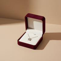 Boîte à bijoux carrée rigide en velours écologique de luxe avec doublure personnalisée pour pendentif, collier, montre et lunettes