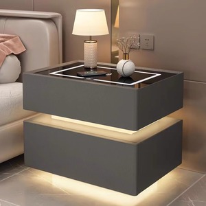 Modern <strong>Floating</strong> Design Smart <strong>Nightstand</strong>, Multifunctional Bedside Table with Wireless Charging Suitable for Bedrooms - Product Image 5