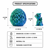 Ensemble d'œufs de dragon articulés en plastique imprimés en 3D, figurine de dragon, cadeau de collection, kit d'assemblage, décoration colorée
