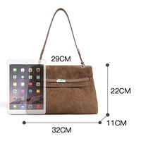 Sac à main pour femme en cuir véritable suédé personnalisé OEM, vintage, luxe, grande capacité, bandoulière, sac de transport, sac fourre-tout