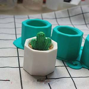 Molde de Silicona para Macetas de Flores, Estilo Americano, con 3 Orificios Redondos, Geométricos y Poligonales, para Cactus, Hogar y Jardín, I-0010 - Product Image 3