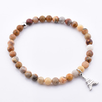 Vente en gros de perles de sodalite rondes naturelles de 6mm Bracelet extensible en pierre semipreci pour femmes Bracelet en pierre naturelle