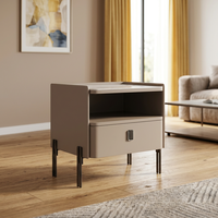 Table de chevet en bois massif, éco-responsable, grande capacité de rangement, style contemporain, idéale pour appartement et chambre à coucher, directement de l'usine