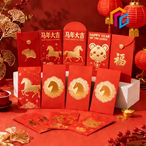 Busta Rossa per Soldi in Carta con Vernice UV di Alta Qualità/Flock Vellutato, Busta Rossa per Capodanno Cinese 2026 - Product Image 6