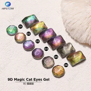 Nail Supplier 9D Cat Magic Eyes Gel diamond cat eye 9d gel nail polish Holographic Uv Polish for Nail Art