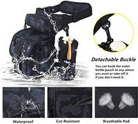 Sac de taille multifonctionnel tactique pour la randonnée en moto, les voyages, la pêche, avec porte-bouteille d'eau et poche à outils