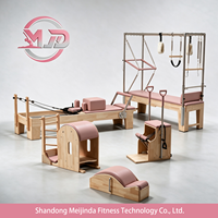 Ensemble Pilates 5-en-1 Haut de Gamme en Bois de Chêne Durable : Reformer, Cadillac, Wunda Chair, Ladder Barrel, Correcteur de Colonne Vertébrale pour Studio de Pilates et Bien-être