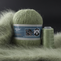 Großhandel Nerz-Kaschmir-Garn 50g+20g Bestseller Langhaarige Angora-Kaninchenhaare und Nylon-Mischung zum Handstricken von Damenpullovern