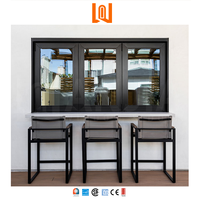 Diseño elegante sin costuras para interiores y exteriores, ventana plegable de aluminio, ventana de vidrio para balcón