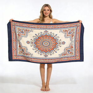 Serviette <span class=keywords><strong>de</strong></span> plage en microfibre imprimée, <span class=keywords><strong>double</strong></span> face, respirante, séchage rapide, sans sable, pour l'été, la piscine et le <span class=keywords><strong>soleil</strong></span>. - Product Image 3