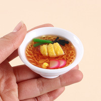 Gantungan Kunci Makanan Jepang Buatan Tangan Kreatif, Liontin Tas Mangkuk Putih dengan Mie Laut, Ramen Buatan Tiruan, Pesona Resin DIY