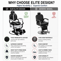 Matériel de salon de coiffure en gros : Fauteuil de barbier robuste en cuir PU souple, imperméable, anti-fatigue, couleur Pantone, pour salon de coiffure, OEM