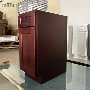 American Market Latest Hot Sale Modern Design Wooden Shaker Raised Panel Kitchen Pantry Storage Cabinets For Building Apartment