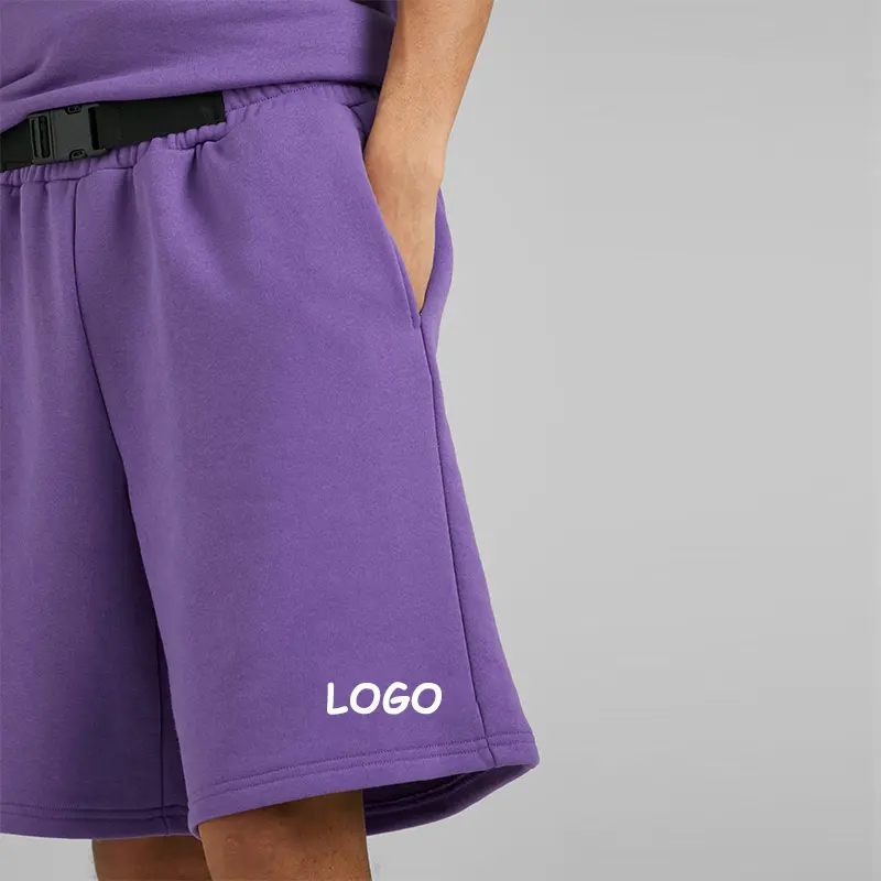 Custom Logo Vintage 100% Cotton All Over Men Sweat Screen Foam Mesh Shorts Popular Shorts For Men