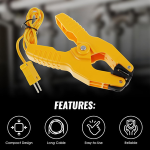 Sonda de Termopar Tipo K con Conector Banana |   -40~200 ° Sensor de Temperatura para Tuberías de HVAC, Compatible con Multímetros y Uso Industrial (OEM) - Product Image 5