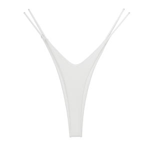 Bikini sexy pour femmes 2024, string taille basse élastique, double bretelles non tissées, couleur unie, coton et élasthanne, écologique - Product Image 5