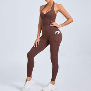 New Design <b>Women's</b> Sports Bodysuit Active Gym Wear Jumpsuit with Halter Scrunch Butt Yoga Features for Workout and Yoga - Product Image 1