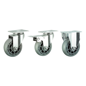 Roulettes industrielles pour meubles, 60 mm, montage sur plaque, roue en polyuréthane, conception durable - Product Image 1