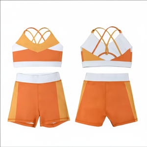 2025 conjuntos de Venta caliente al por mayor niñas sujetador pantalones cortos Yoga Fitness conjuntos ropa activa baile niños Yoga conjunto - Product Image 1