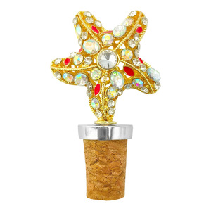 Christmas Wine Stopper Cork Bottle Cap Gold Diamond Star Design Vacuum Preservative Stoppers For Wine Liquor - Product Image 2
