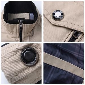 Chaqueta de bombardero informal ajustada para hombre con cremallera frontal a prueba de viento transpirable Otoño Invierno prendas de vestir exteriores - Product Image 6