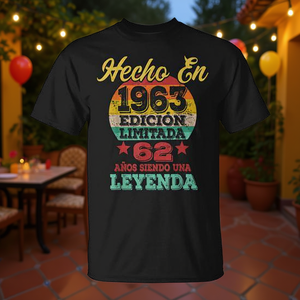 Camiseta Española Hecha en 1963 para Celebración del 62º Cumpleaños, Prenda Promocional Personalizable - Product Image 3