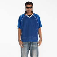 T-shirt respirant à séchage rapide, personnalisé, décontracté, à manches courtes, coupe courte, col en V, jersey, streetwear, t-shirt en maille pour homme, sport