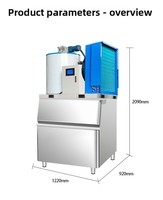 Machine à glace en flocons de qualité supérieure, 1,5 tonne par jour, fabrication directe en usine, vente en gros OEM, qualité alimentaire, machine à glace en flocons de neige