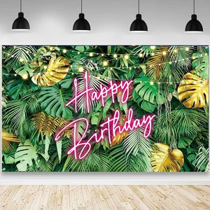Latar Belakang Fotografi Nanas Palem <span class=keywords><strong>Flamingo</strong></span> Hawaii Spanduk Pesta Baby Shower Selamat Ulang Tahun Latar Belakang Pernikahan yang Dapat Disesuaikan - Product Image 5