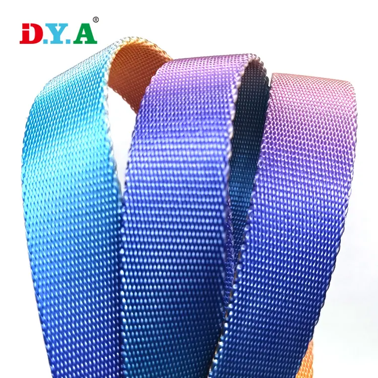 High quality luxury colorful custom printed nylon ribbon rainbow sublimation nylon webbing for training dog collar/bag strap