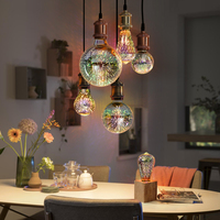 Ampoule LED décorative 3D E27 85-265V, ampoule vintage Edison, lampe à feux d'artifice, lumière de nuit pour les fêtes, nouveauté, arbre de Noël