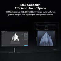 Imprimante 3D K1 Max 600 mm/s haute vitesse, double refroidissement, IA intelligente, nivellement automatique, pour usage en laboratoire, avec buse Core, métal noir