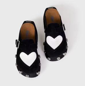 Chaussures sabot à semelle épaisse de 4cm en <span class=keywords><strong>mohair</strong></span> pour femmes avec logo personnalisé sabots mules plats légers de style décontracté à motif de cœur pour femmes - Product Image 5
