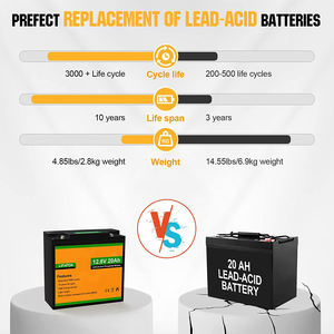 12 В 20Ah литиевая батарея 3000 + глубокий цикл перезаряжаемая литий-ионная батарея LiFePO4 - Product Image 3