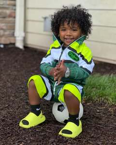 Ensemble de survêtement pour garçons avec logo personnalisé, sweat à capuche zippé et <span class=keywords><strong>short</strong></span>, tenue décontractée deux pièces pour enfants, <span class=keywords><strong>en</strong></span> <span class=keywords><strong>molleton</strong></span> technique imprimé, idéal pour le quotidien - Product Image 2