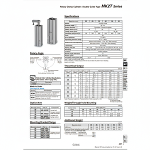Cilindro de abrazadera rotativa SMC Pneumatics, piezas neumáticas - Product Image 1