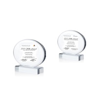 Trophée en cristal ovale personnalisé Médaille de verre Prix d'honneur de la réunion annuelle de la société Souvenir Trophée en cristal