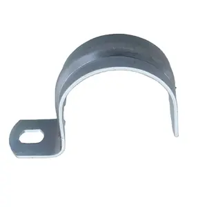 BZ-009 Iron material Customized various materials PIPE CLAMP FTYPE Zinc Plated Pipe Saddle Clamp F Type Clamp with Ellipse Hole