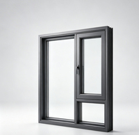 Fenêtre à battant en aluminium en gros, ouverture vers l'intérieur, triple vitrage noir, design moderne, couleur RAL, résistance aux ouragans