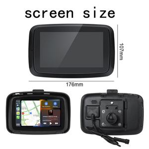 Pantalla LCD portátil para motocicleta con pantalla táctil de 5 pulgadas, monitor impermeable IPX7 para Apple Carplay inalámbrico, Moto Android Auto GPS - Product Image 5