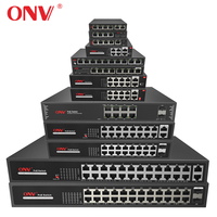 Switch Jaringan 4/8/16/24 Port PoE Mega Giga SFP PoE Switch Kamera IP Menggunakan Fungsi Vlan Transmisi 100Mbps Standar 802.3af